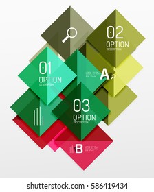 Modern square composition, abstract banner. Vector template background for workflow layout, diagram, number options or web design