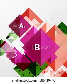 Composición cuadrada moderna, pancarta abstracta. Fondo de plantilla de vector para diseño de flujo de trabajo, diagrama, opciones de número o diseño web
