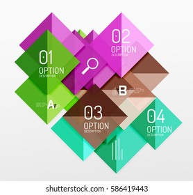 Moderne quadratische Komposition, abstrakter Banner. Vektorvorlagenhintergrund für das Workflowlayout, -diagramm, -nummeroptionen oder Webdesign