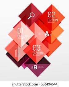 Modern square composition, abstract banner. Vector template background for workflow layout, diagram, number options or web design