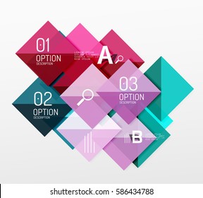 Modern square composition, abstract banner. Vector template background for workflow layout, diagram, number options or web design