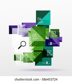 Modern square composition, abstract banner. Vector template background for workflow layout, diagram, number options or web design