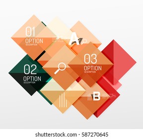Modern square composition, abstract banner. Vector template background for workflow layout, diagram, number options or web design