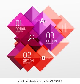 Modern square composition, abstract banner. Vector template background for workflow layout, diagram, number options or web design