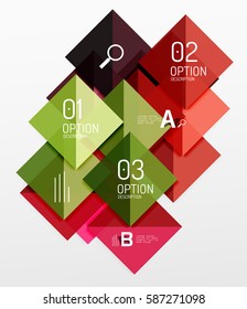 Modern square composition, abstract banner. Vector template background for workflow layout, diagram, number options or web design