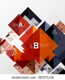 Modern square composition, abstract banner. Vector template background for workflow layout, diagram, number options or web design