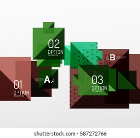 Modern square composition, abstract banner. Vector template background for workflow layout, diagram, number options or web design