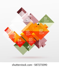 Modern square composition, abstract banner. Vector template background for workflow layout, diagram, number options or web design