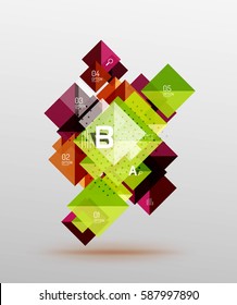 Modern square composition, abstract banner. Vector template background for workflow layout, diagram, number options or web design