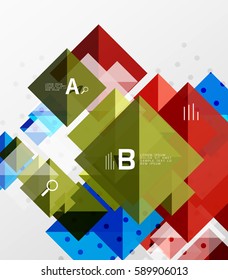 Modern square composition, abstract banner. Vector template background for workflow layout, diagram, number options or web design