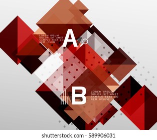 Composición cuadrada moderna, pancarta abstracta. Fondo de plantilla de vector para diseño de flujo de trabajo, diagrama, opciones de número o diseño web