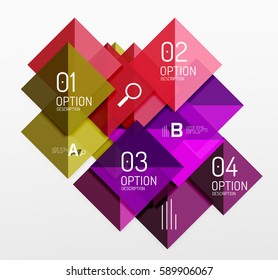 Modern square composition, abstract banner. Vector template background for workflow layout, diagram, number options or web design