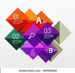 Modern square composition, abstract banner. Vector template background for workflow layout, diagram, number options or web design