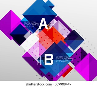 Modern square composition, abstract banner. Vector template background for workflow layout, diagram, number options or web design