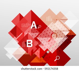 Modern square composition, abstract banner. Vector template background for workflow layout, diagram, number options or web design
