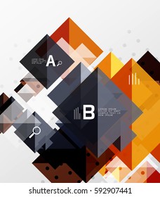 Modern square composition, abstract banner. Vector template background for workflow layout, diagram, number options or web design