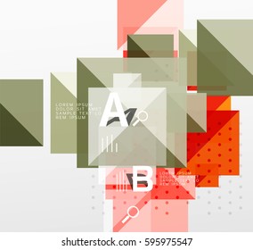 Composición cuadrada moderna, pancarta abstracta. Fondo de plantilla de vector para diseño de flujo de trabajo, diagrama, opciones de número o diseño web