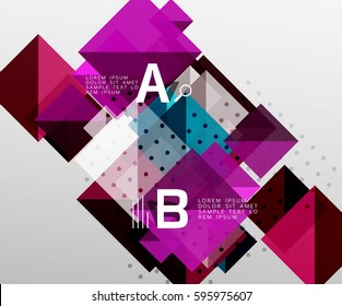 Moderne quadratische Komposition, abstrakter Banner. Vektorvorlagenhintergrund für das Workflowlayout, -diagramm, -nummeroptionen oder Webdesign
