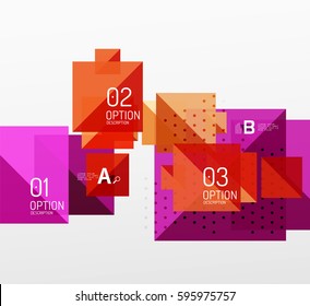 Modern square composition, abstract banner. Vector template background for workflow layout, diagram, number options or web design