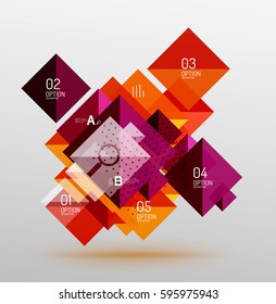 Modern square composition, abstract banner. Vector template background for workflow layout, diagram, number options or web design