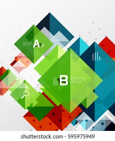 Modern square composition, abstract banner. Vector template background for workflow layout, diagram, number options or web design