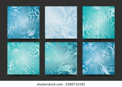 Modern square cover design set. Backgrounds with abstract texture. Vector illustrations for social media post, card, cover, invitation, poster, brochure.