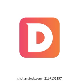 modern square D logo letter design concept isolated on white background