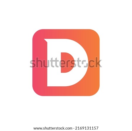 modern square D logo letter design concept isolated on white background