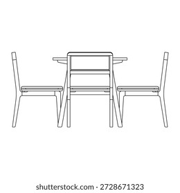 Modernes quadratisches Esszimmer mit vier Stühlen, mit sauberer Geometrie, ausgewogenen Proportionen und minimalistischem Design für funktionale zeitgenössische Speisesaalinterieurs.