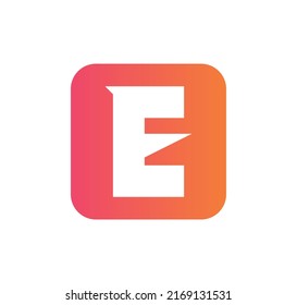 modern square E logo letter design concept isolated on white background