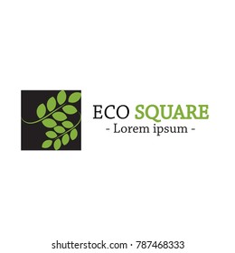 modern square eco logo design