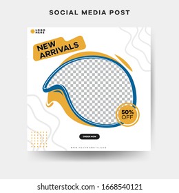 Modern square editable banner template. Promotional for social media post and web. 