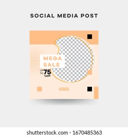 Modern square editable banner template. Promotional for social media post and web. 