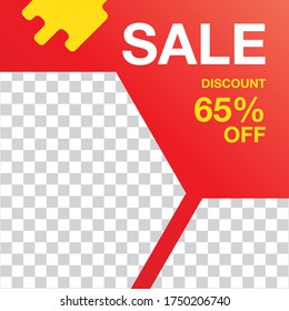 Modern square editable banner template. Suitable for social media post and web, internet ads. Vector illustration with photo college.