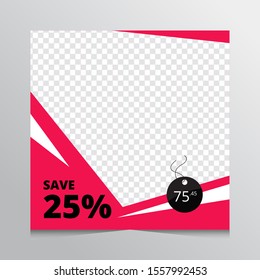 Modern square editable banner template.Suitable for social media post and web