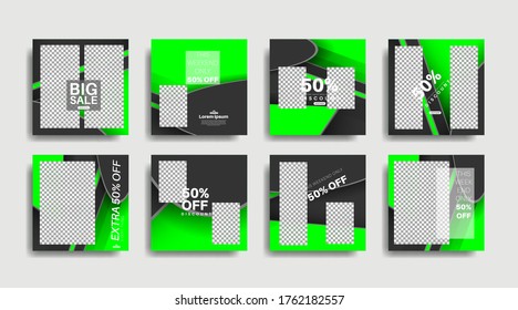 Modern square edited promotional banners for social media posts. vector design illustration