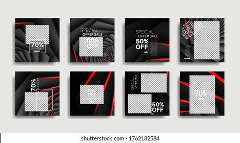 Modern square edited promotional banners for social media posts. vector design illustration