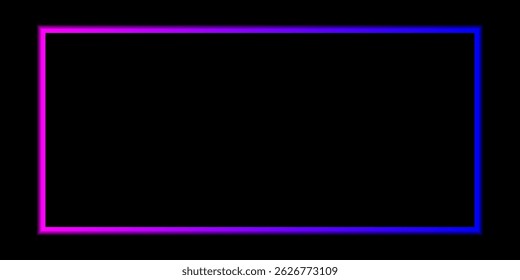 Quadros quadrados modernos com neon isolado no fundo preto
