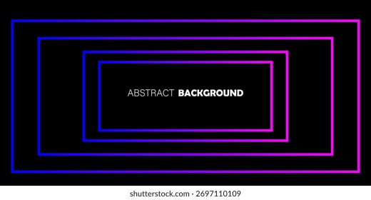 Modern square frames with neon isolated on black background. vector illustration, poster, web