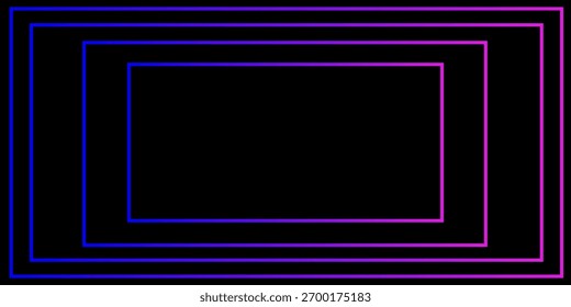 Modern square frames with neon isolated on black background. eps10, website, poster, flayer, cover.