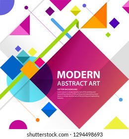 Modern square geometric background design on white. web banner, vector, illustration