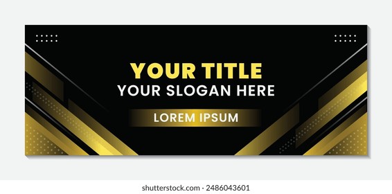 Modern square geometric design abstract template dark background, black business card design template with gold lines and stripes background, vector illustration