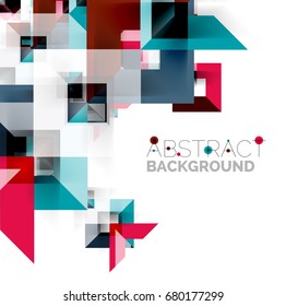 Modern square geometric pattern design on white. Business or technology presentation design template, brochure or flyer pattern, or geometric web banner