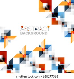 Diseño de patrones geométricos cuadrados cuadrados modernos en blanco. Plantilla de diseño de presentación comercial o tecnológica, patrón de folleto o folleto, o banner web geométrico