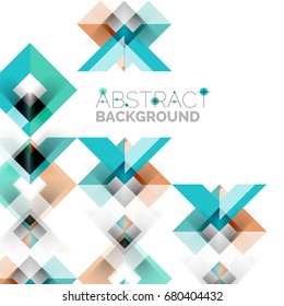 Modern square geometric pattern design on white. Business or technology presentation design template, brochure or flyer pattern, or geometric web banner