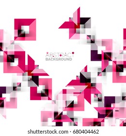 Modern square geometric pattern design on white. Business or technology presentation design template, brochure or flyer pattern, or geometric web banner