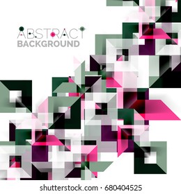 Modern square geometric pattern design on white. Business or technology presentation design template, brochure or flyer pattern, or geometric web banner