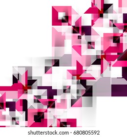 Modern square geometric pattern design on white. Business or technology presentation design template, brochure or flyer pattern, or geometric web banner