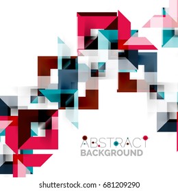 Modern square geometric pattern design on white. Business or technology presentation design template, brochure or flyer pattern, or geometric web banner