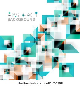 Modern square geometric pattern design on white. Business or technology presentation design template, brochure or flyer pattern, or geometric web banner